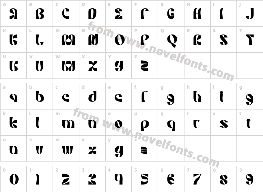 Meriage RegularCharacter Map