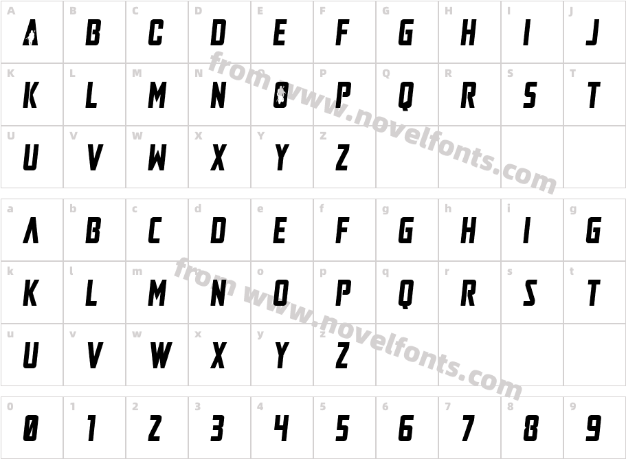 Mandalore Semi ItalicCharacter Map
