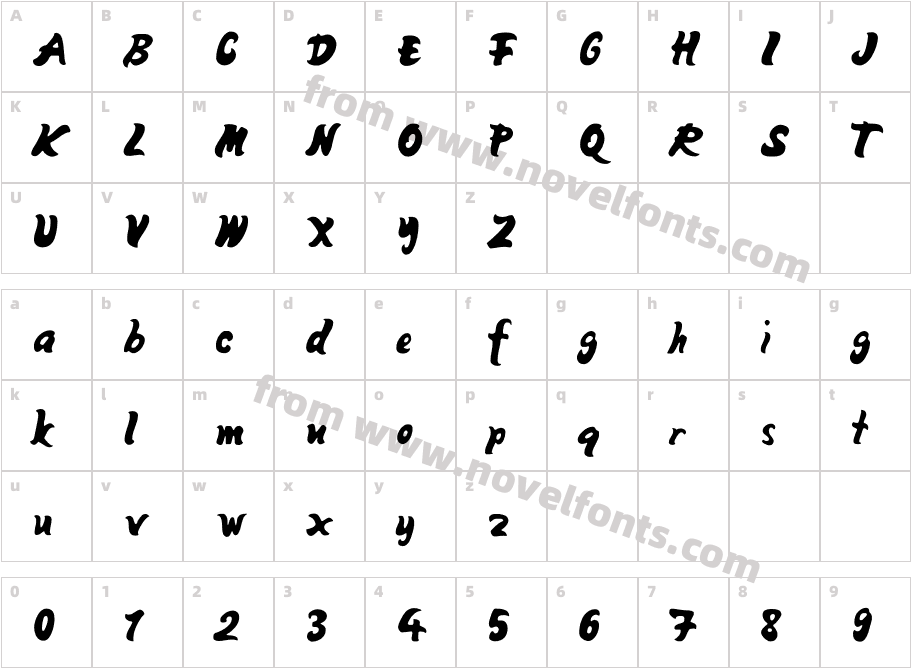 Mango Fill RegularCharacter Map