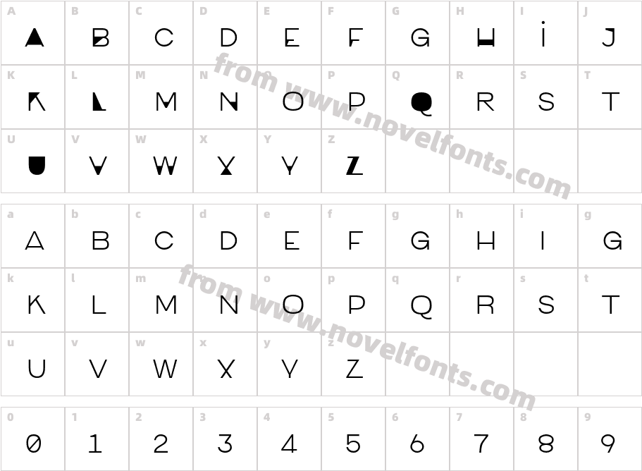 Mango GrotesqueCharacter Map