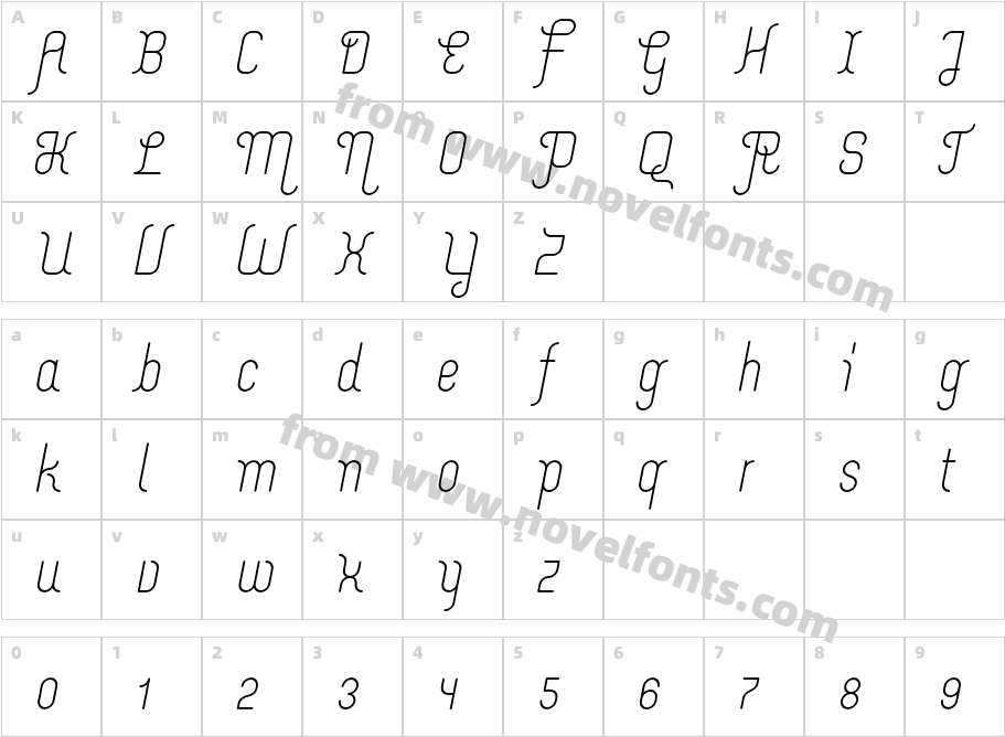 Merijntje Regular ItalicCharacter Map