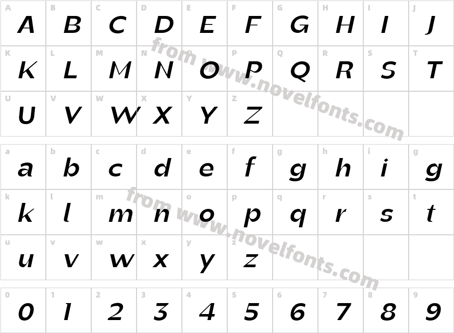 Manisans Bold ItalicCharacter Map