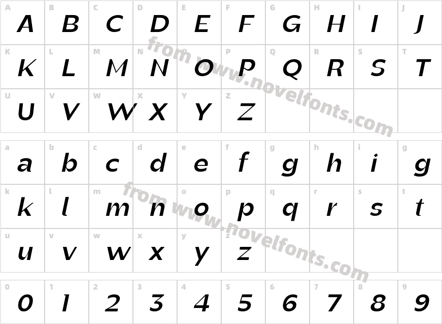 Manisans Bold ItalicCharacter Map