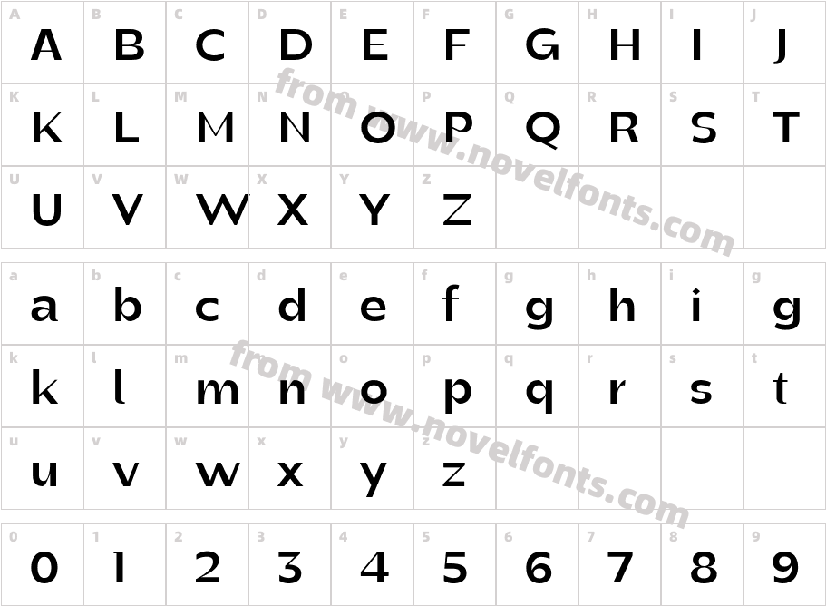 Manisans BoldCharacter Map