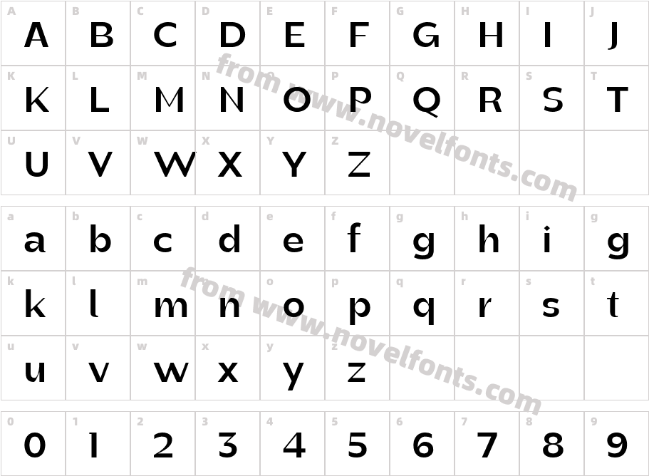 Manisans BoldCharacter Map