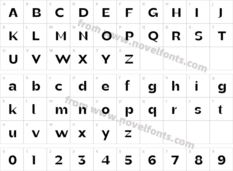 Manisans Extra BoldCharacter Map