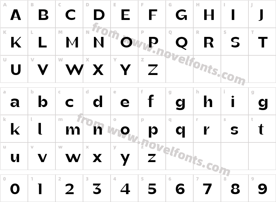 Manisans Extra BoldCharacter Map