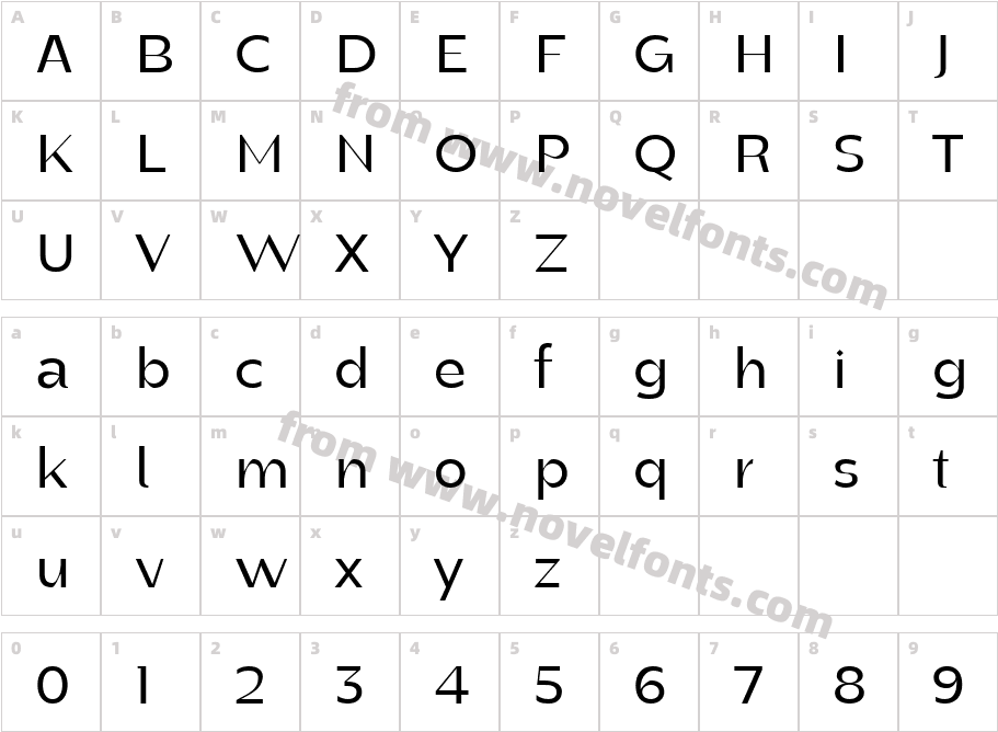Manisans MediumCharacter Map