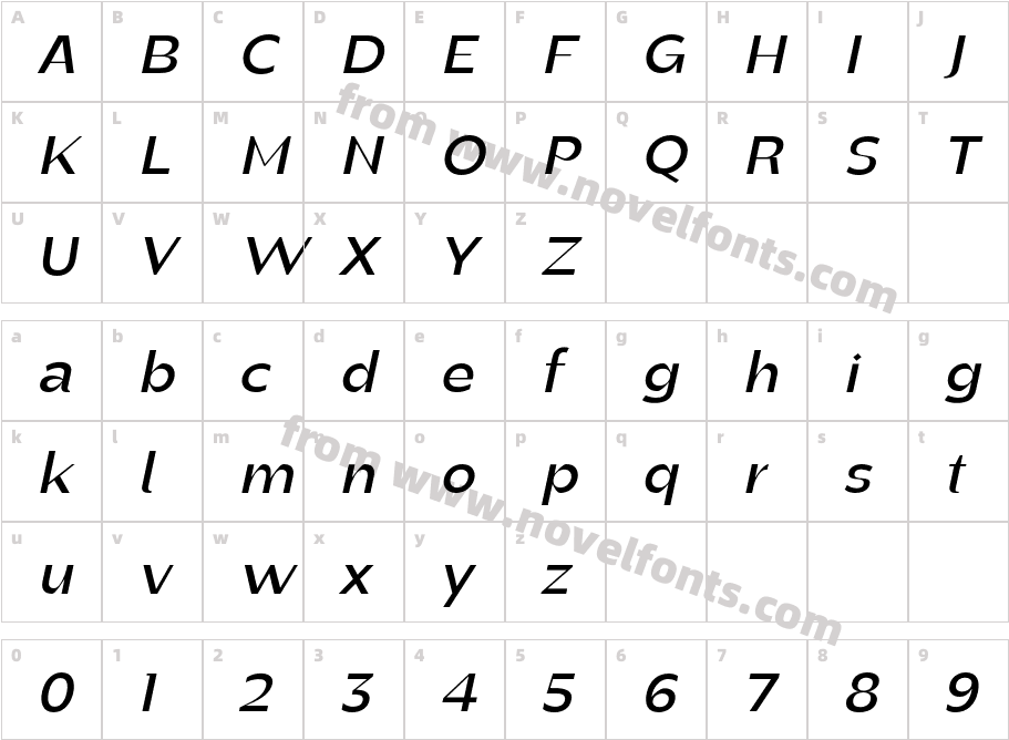 Manisans Semibold ItalicCharacter Map