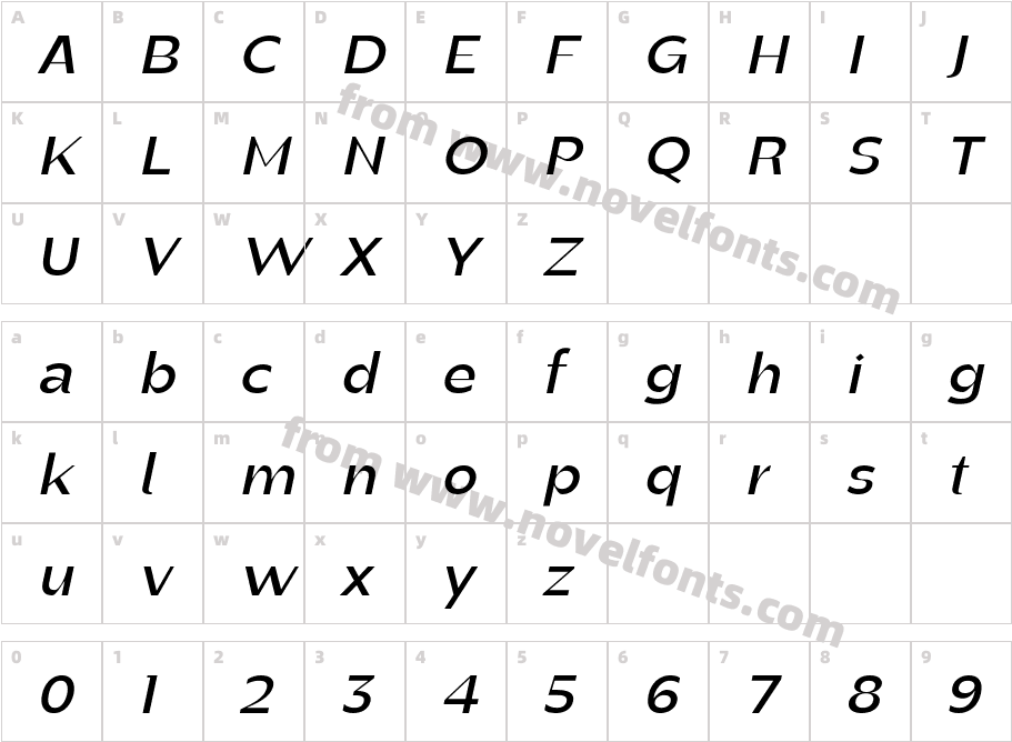 Manisans Semibold ItalicCharacter Map