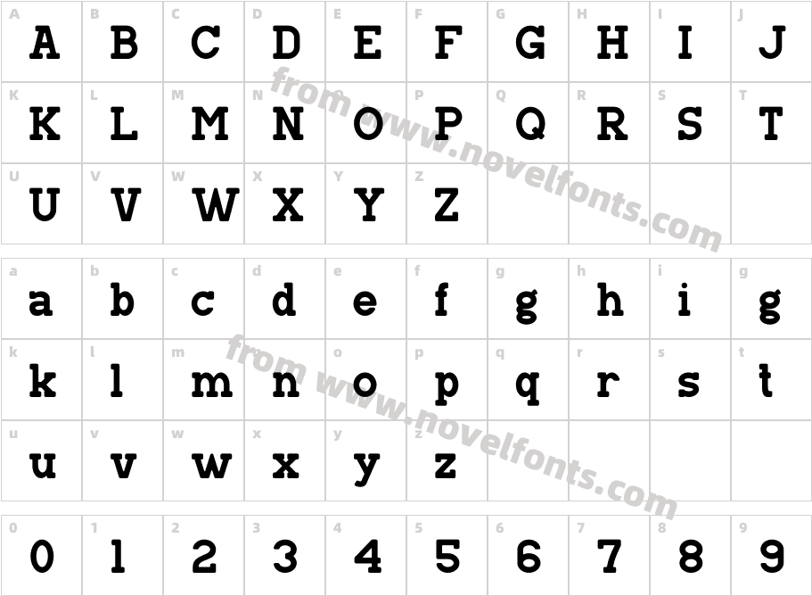 Manline Slabs RegularCharacter Map