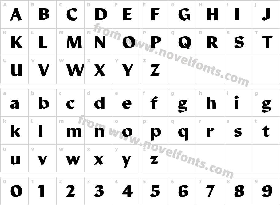 Manofa BoldCharacter Map