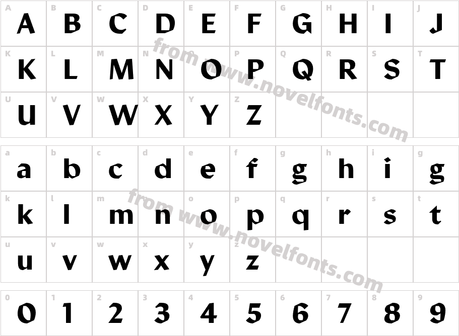 Manofa MediumCharacter Map