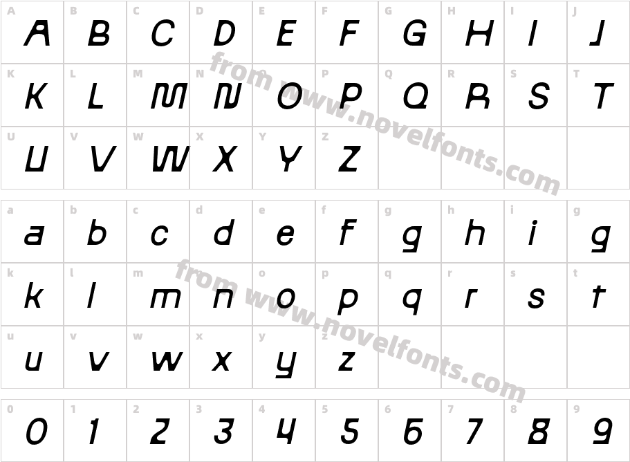 Maretyn ItalicCharacter Map