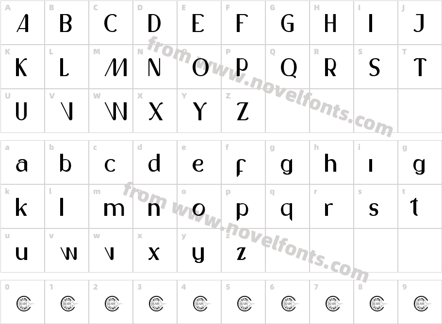Margareto Demo RegularCharacter Map