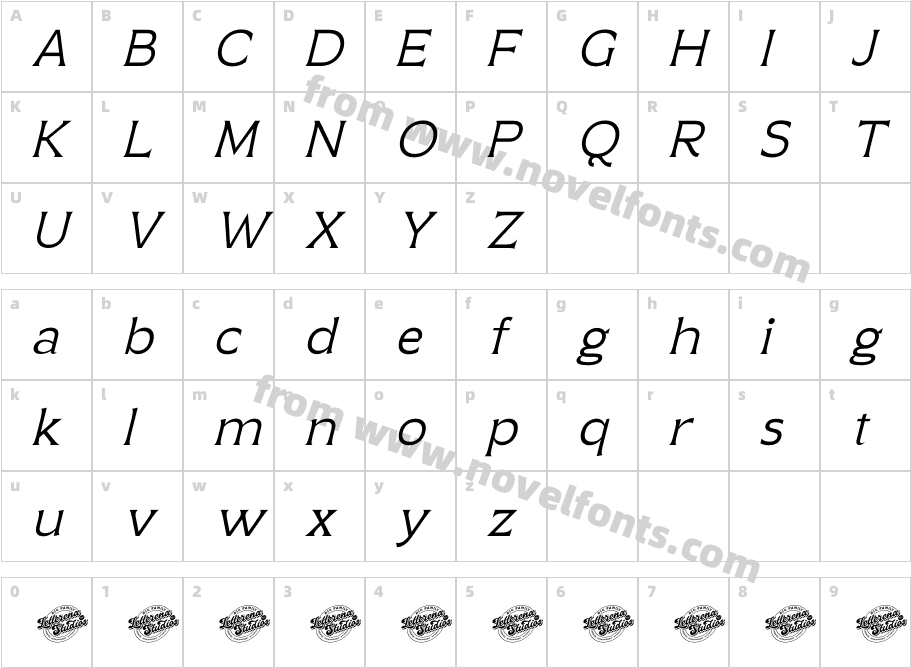 Margelin DEMO VERSION ItalicCharacter Map