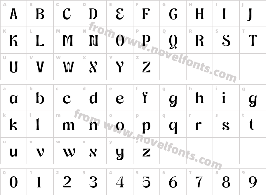 Marige MediumCharacter Map