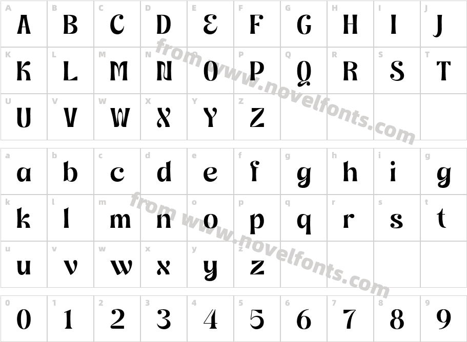 Marige SemiboldCharacter Map