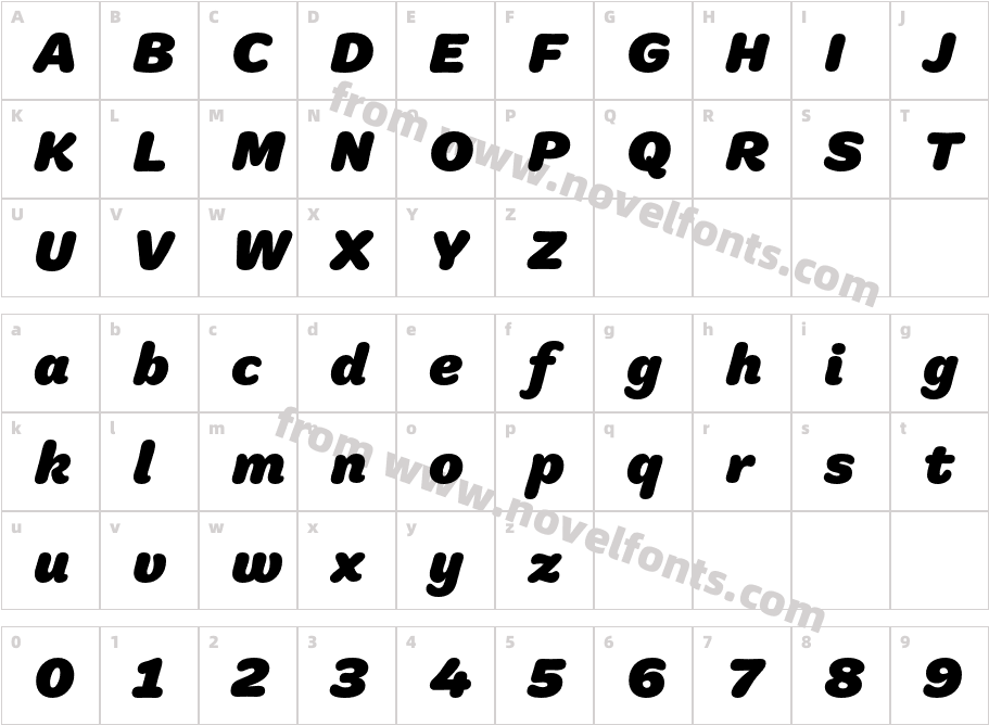 Marigny Black ItalicCharacter Map