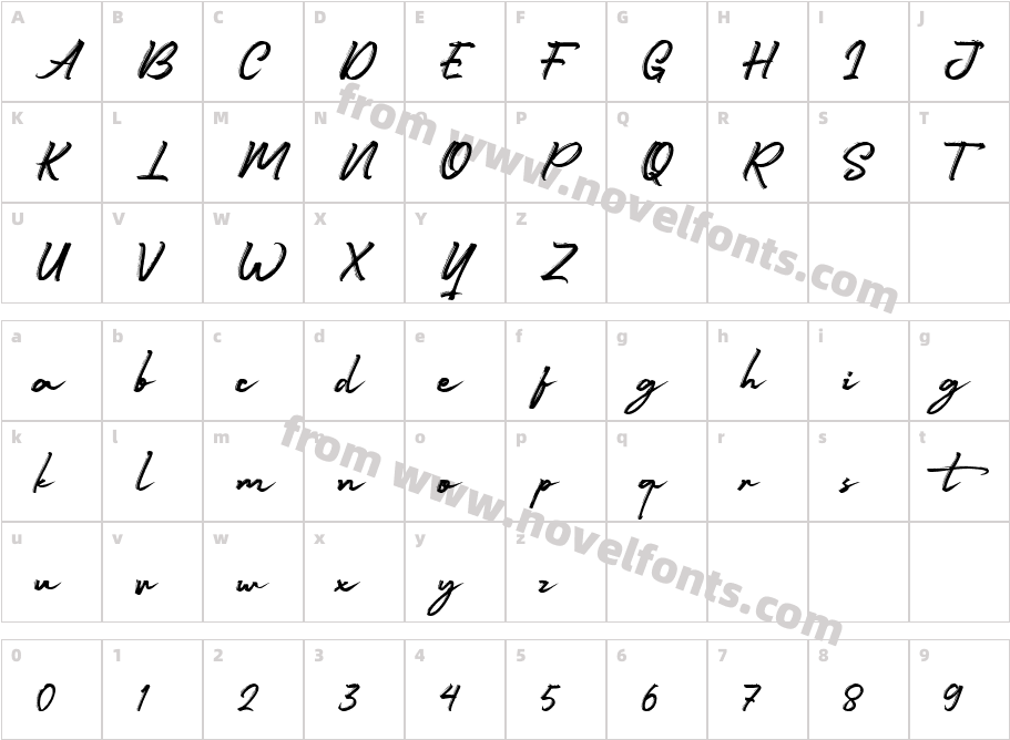 Marijose Free Personal Use ScriptCharacter Map