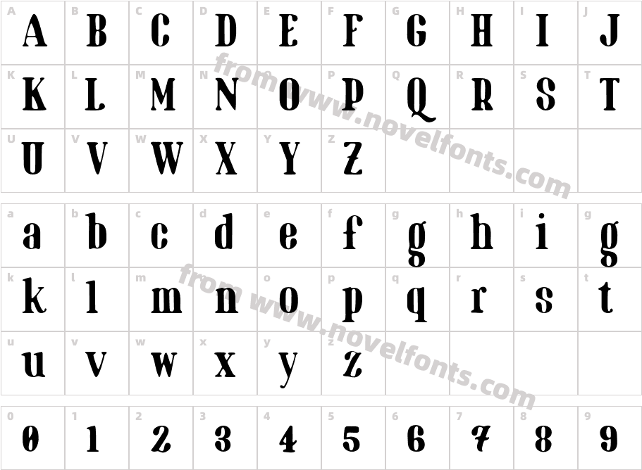 Marinaio Serif BlackCharacter Map