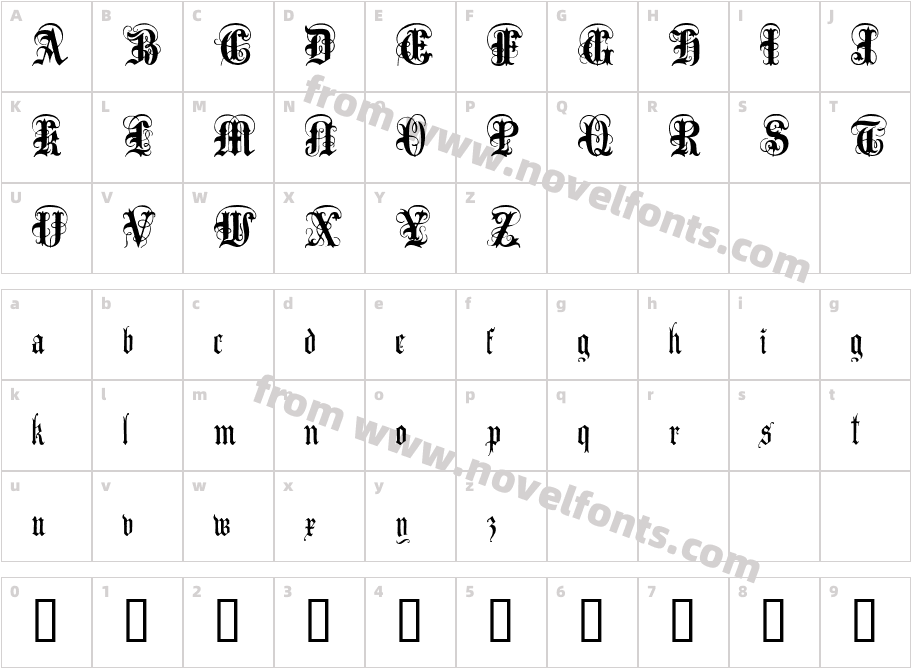 Anglo TextCharacter Map