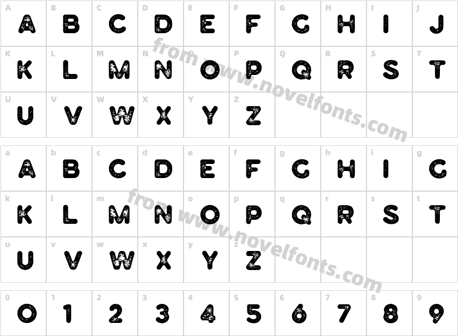 Marison Sans VintageCharacter Map
