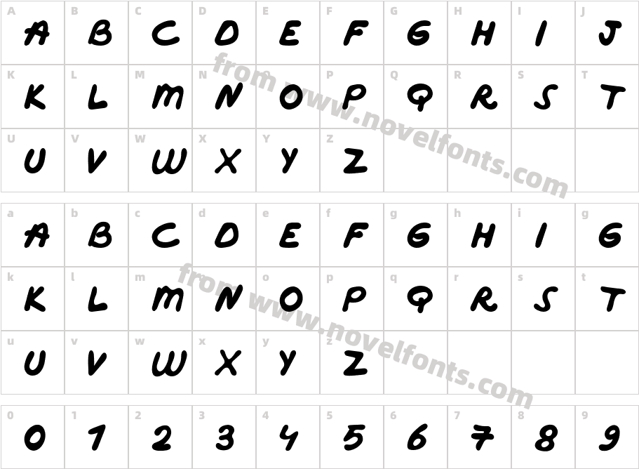 Marker Font RegularCharacter Map