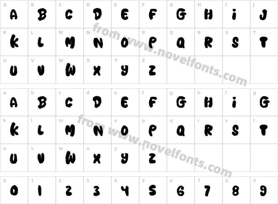 Marseloup RegularCharacter Map
