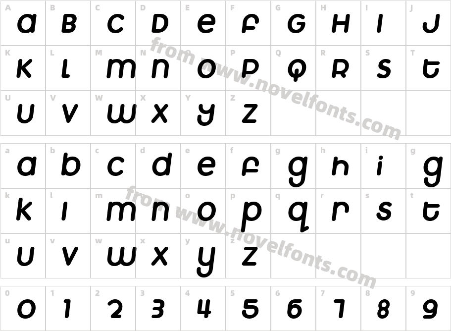 Marshmallow ItalicCharacter Map