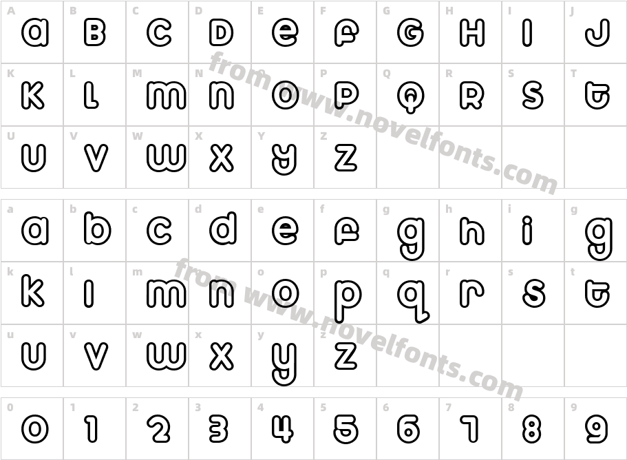 Marshmallow OutlineCharacter Map