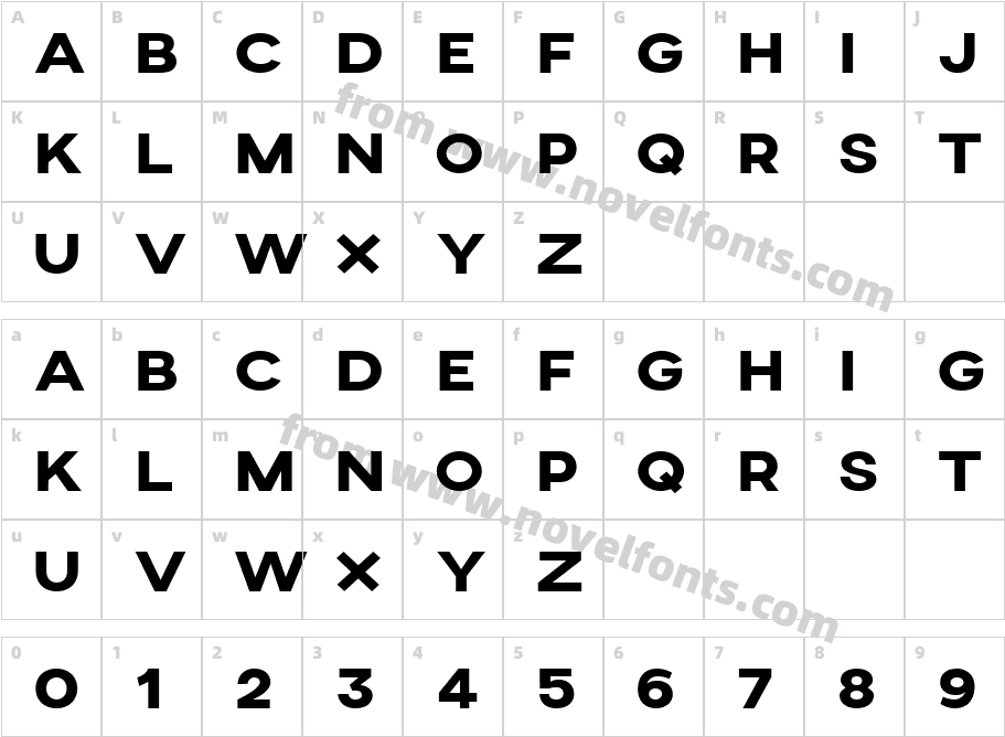 Marxure Ext Bd RegularCharacter Map