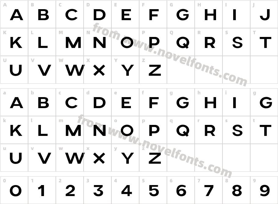Marxure Extra BoldCharacter Map
