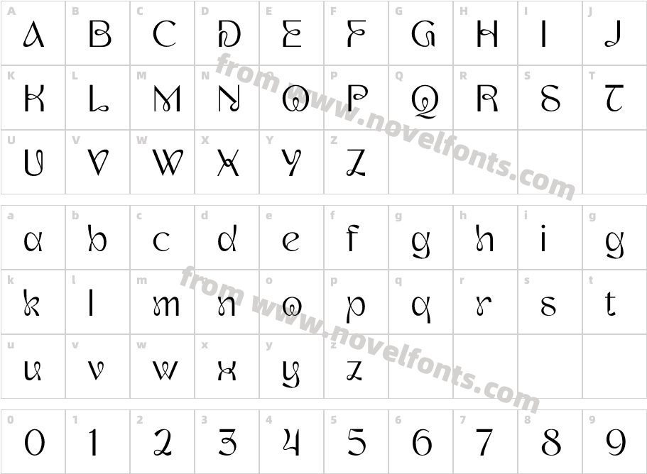 Maryone RegularCharacter Map