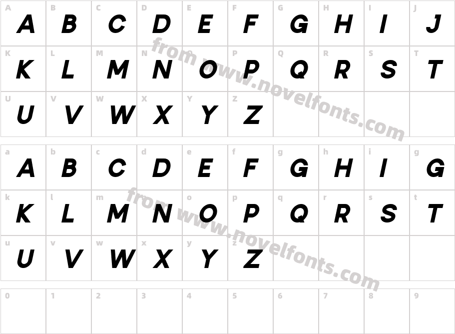 Marzan DEMO Bold ItalicCharacter Map