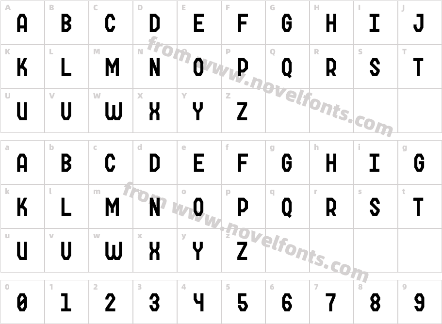 Matech BoldCharacter Map