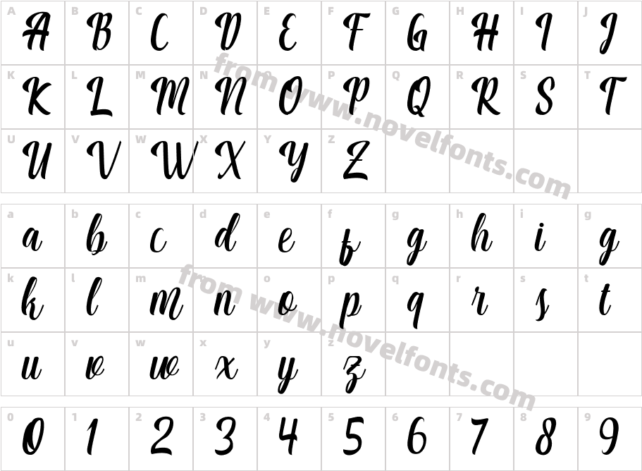 Matilda RegularCharacter Map