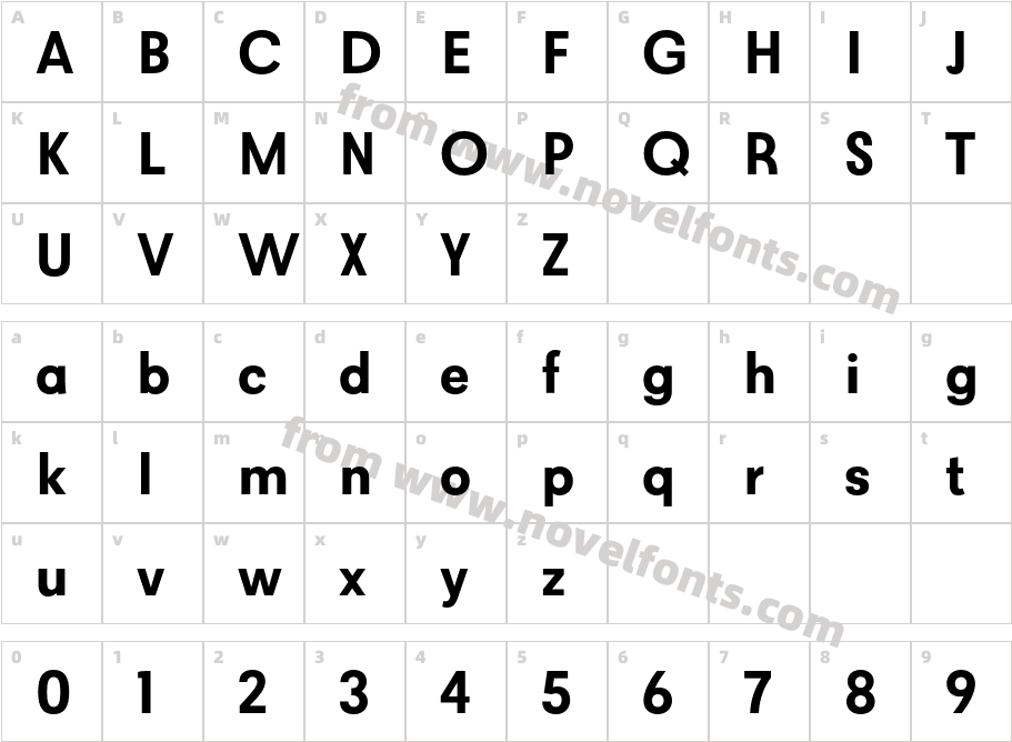 Matita Geometric SemiboldCharacter Map