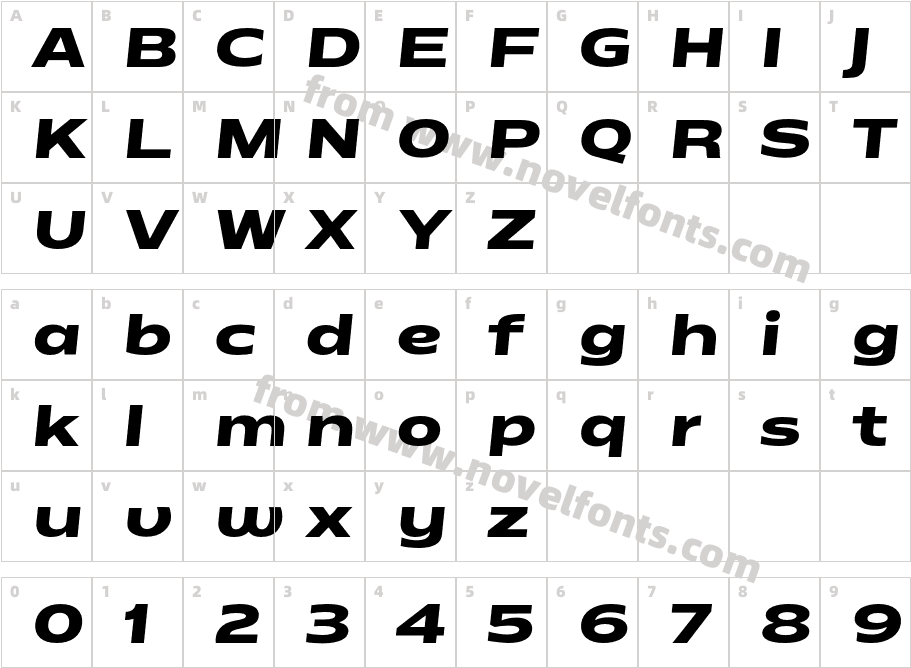 Matrice Extrabold ItalicCharacter Map