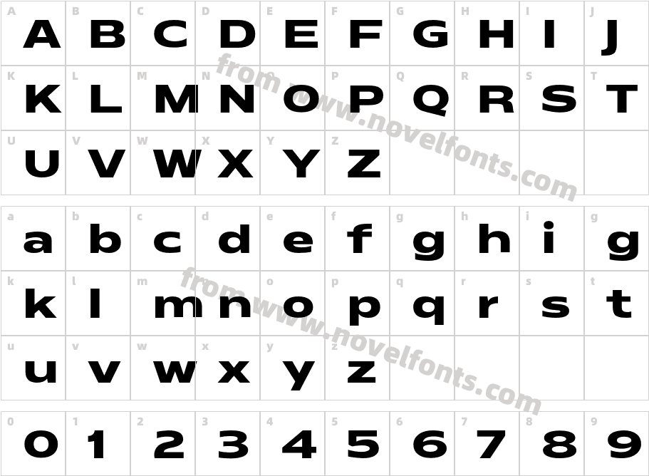 Matrice ExtraboldCharacter Map