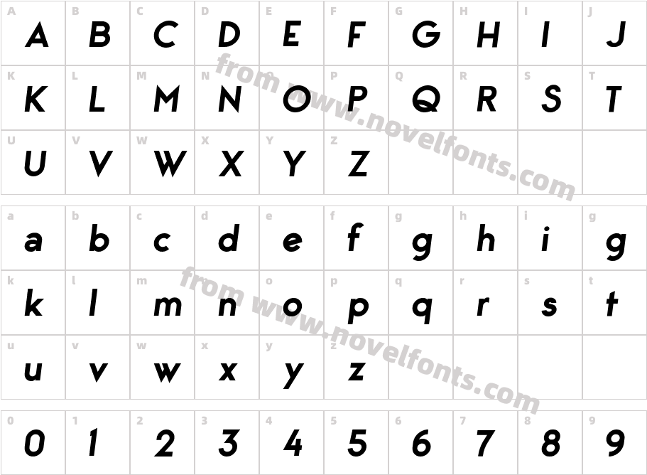 Maxim Sans Bold ItalicCharacter Map