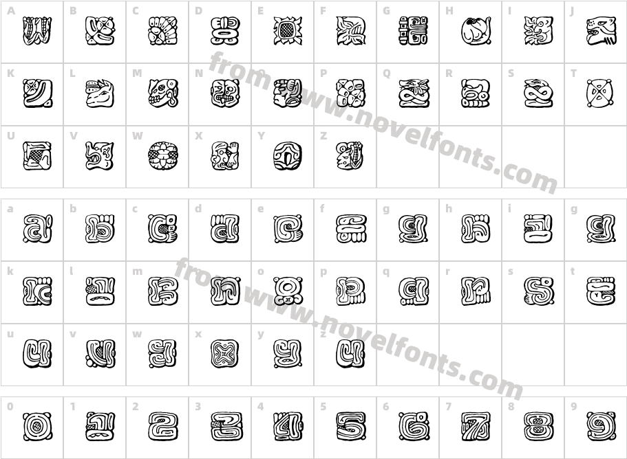 Mayan W00Character Map
