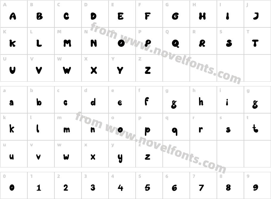 Mayarita RegularCharacter Map