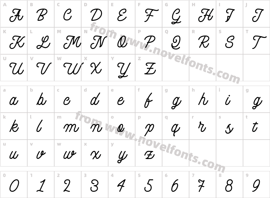 Maye Calistial RegularCharacter Map