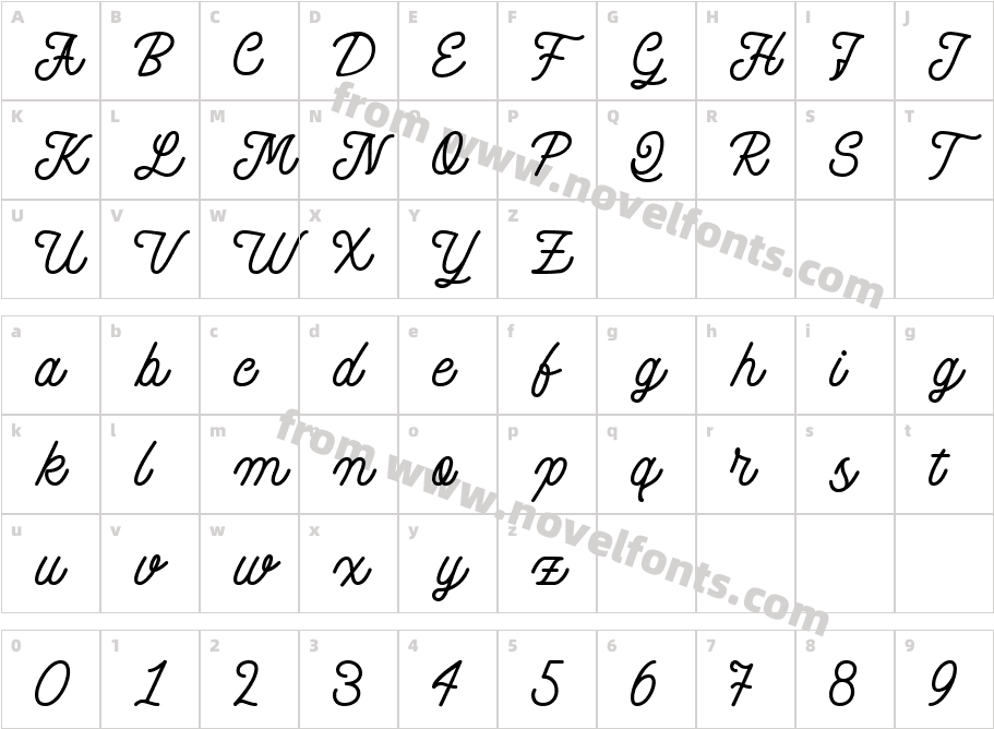 Maye Calistial RegularCharacter Map