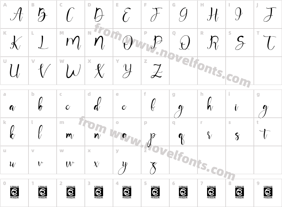 Mayla RegularCharacter Map