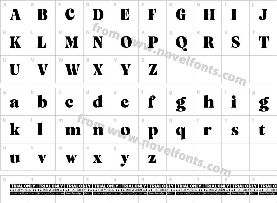 Mazaeni Trial Extra BoldCharacter Map