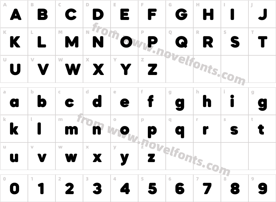 Mazzard SoftH BlackCharacter Map