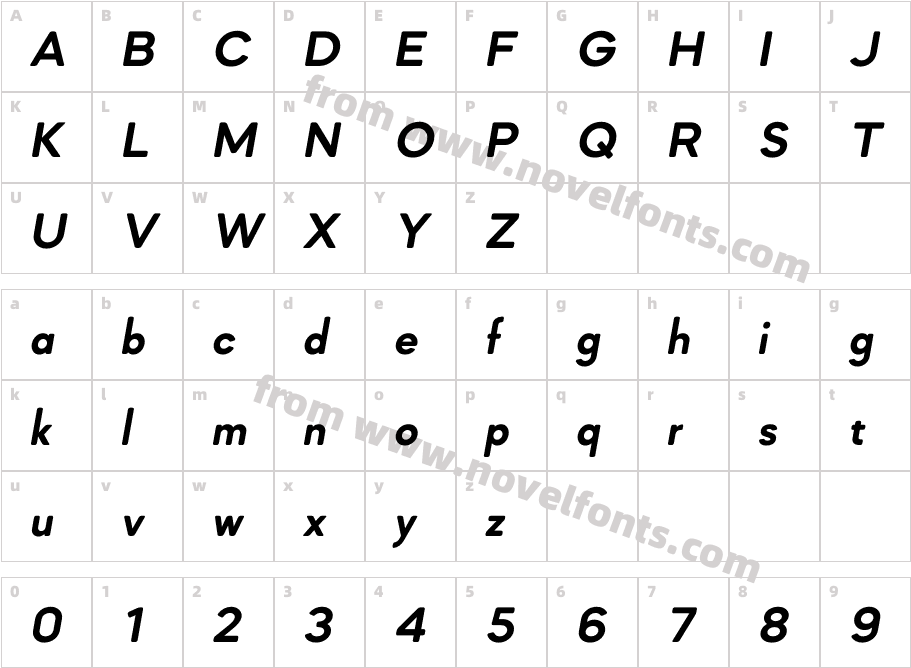 Mazzard SoftL Bold ItalicCharacter Map