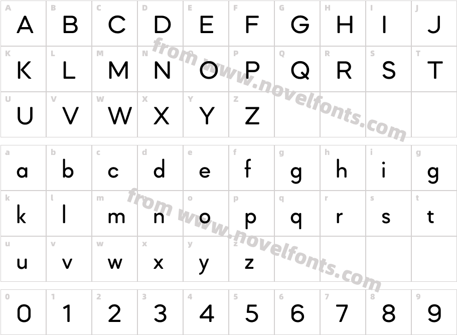 Mazzard SoftL MediumCharacter Map